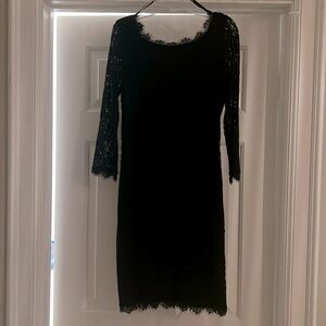 Diane Bon Furstenberg black lace dress. Size 4. Worn once.